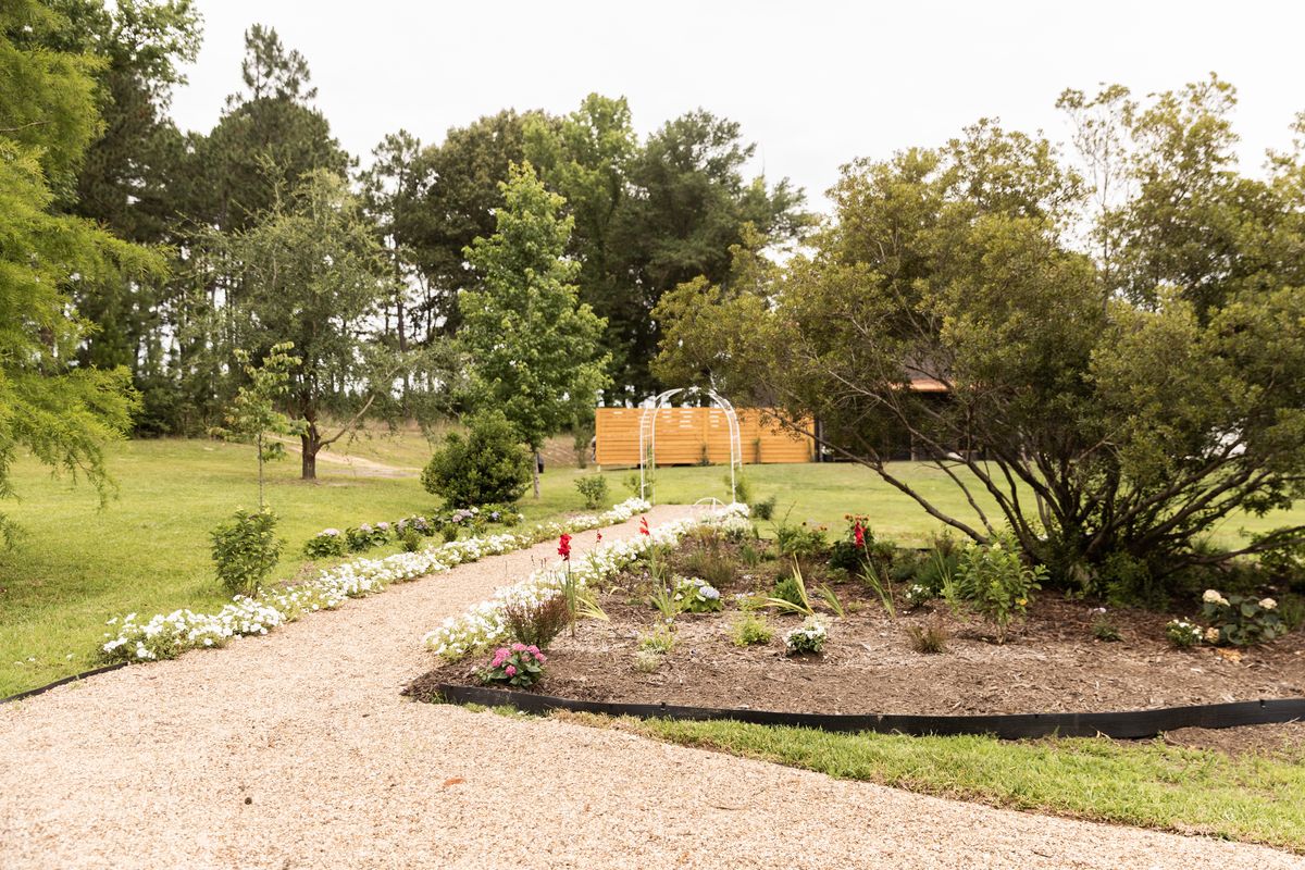 Garden pathway through the Heritage Hall grounds